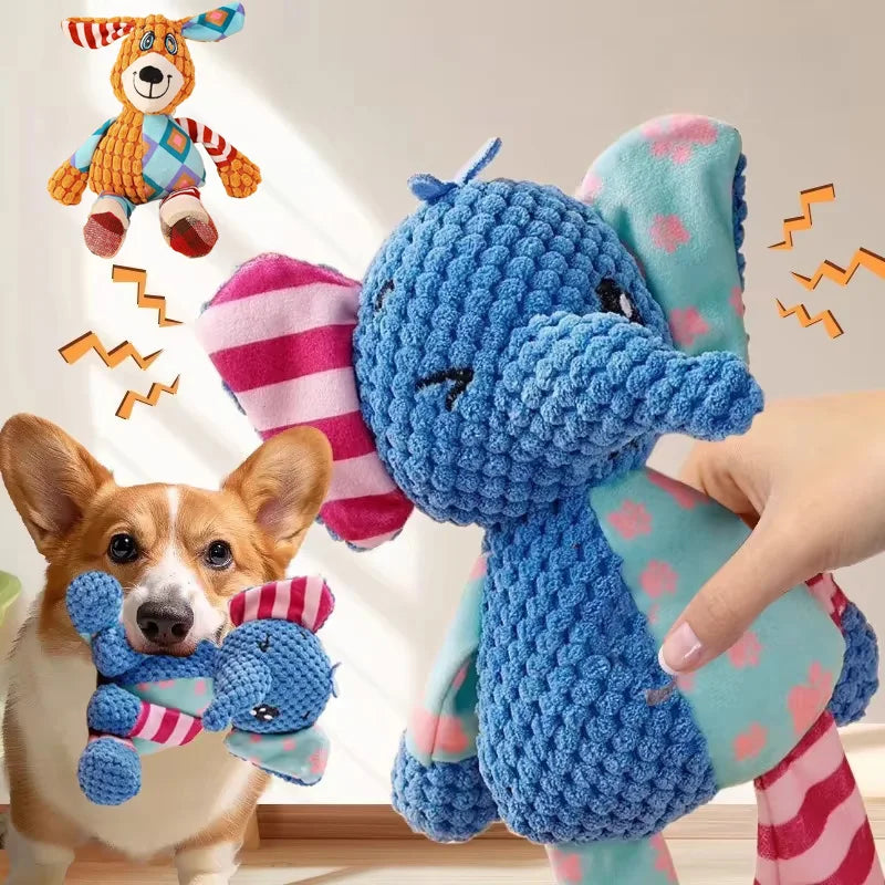 Plush Squeaky Dog Chew Toy – Bite Resistant & Interactive