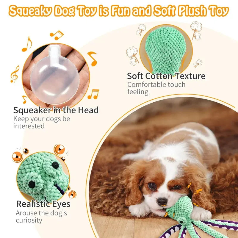 Plush Squeaky Dog Chew Toy – Durable Teeth Cleaning Play