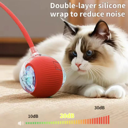 Rechargeable Interactive Cat Ball Toy With Faux Tail