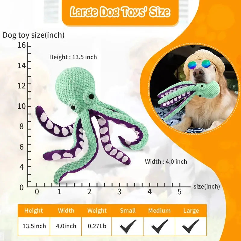Plush Squeaky Dog Chew Toy – Durable Teeth Cleaning Play