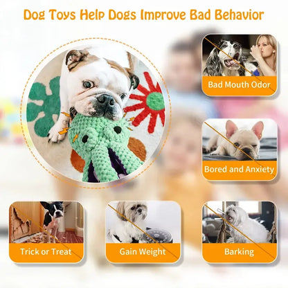 Plush Squeaky Dog Chew Toy – Durable Teeth Cleaning Play