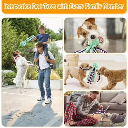 Plush Squeaky Dog Chew Toy – Durable Teeth Cleaning Play